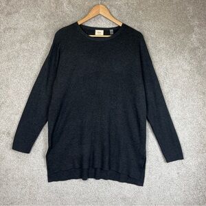 Elie Tahari Tunic Sweater Womens Large Gray Long Sleeve Pullover- 2721*